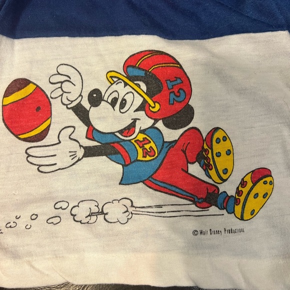 Vintage 80s Mickey Mouse 12 months long sleeve football Walt Disney Productions - Picture 4 of 6